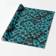 Blaue Blumenverpackung auf Schwarz