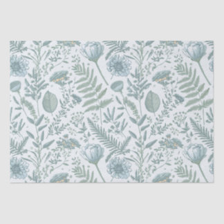 Blaue Blumenwallpaper Seidenpapier