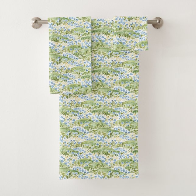 Blaue Blumenwiese Badhandtuch Set (Insitu)