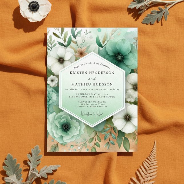 Blaue Blumenwiese Hochzeit Einladung (Von Creator hochgeladen)