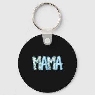 Blaue Blumige Mama Süße Mutter Oma Geschenk für Mü Schlüsselanhänger