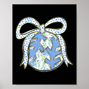 Blaue Blumige Verkaufe Weiche Coquette Schleife Fr Poster