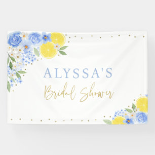 Blaue Blumige Zitronen-Hochzeitsdusche Main Squeez Banner