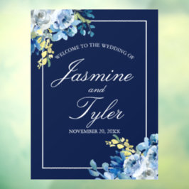 Blaue Blüte der Marine Willkommen bei unserer Hoch Fensteraufkleber