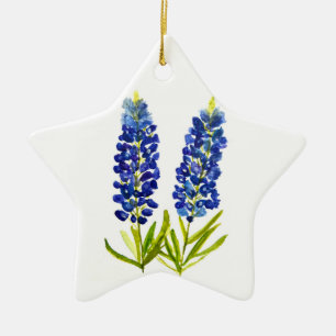 Blaue Blüten Bluebonnets Texas Texaner Lupine Keramik Ornament