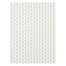 Blaue Blüten in Holztöpfen Tischdecke