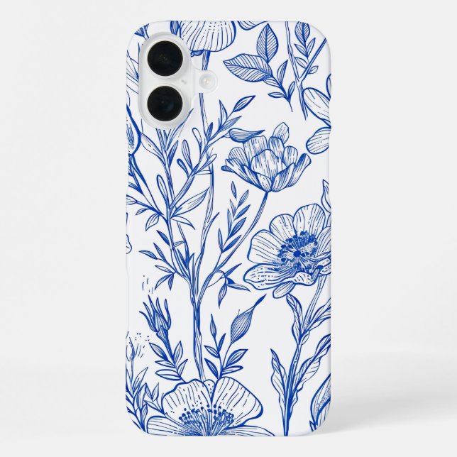 Blaue Blüten iPhone Hülle (Rückseite)