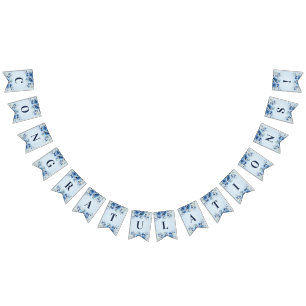 Blaue Blüten Jagdflagge Wimpelkette