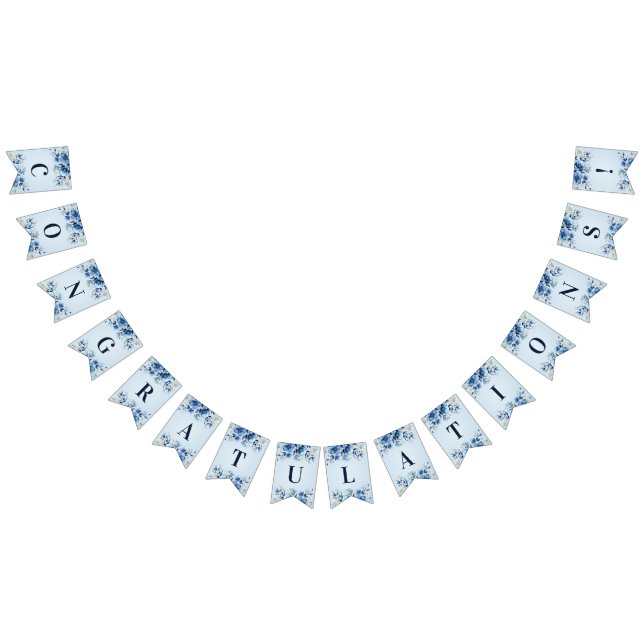 Blaue Blüten Jagdflagge Wimpelkette (Alle)