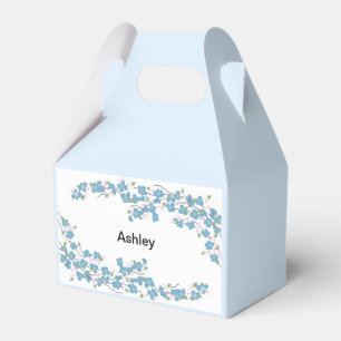 Blaue Blüten mit Namen Geschenkschachtel