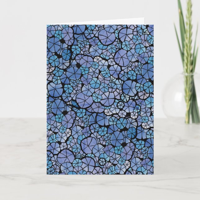 Blaue Blüten Prunkwinde Abstrakter Blumengarten   Karte (Vorderseite)