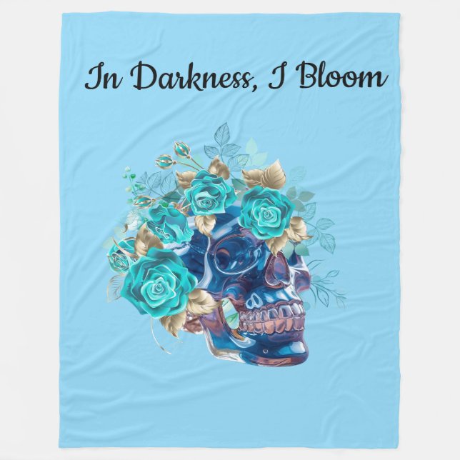 BLAUE BLÜTEN REQUIEM FLEECEDECKE (Vorderseite)