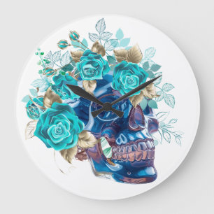 BLAUE BLÜTEN REQUIEM GROßE WANDUHR