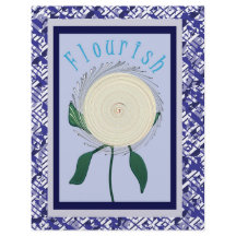Blaue Blüten-Schabblonenpapier-Bulk-Seiten