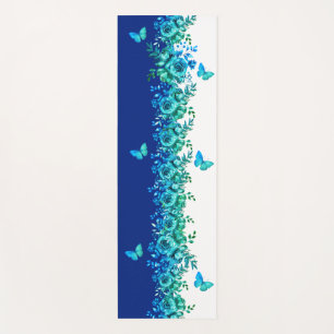 Blaue Blüten-Symphonie Yogamatte
