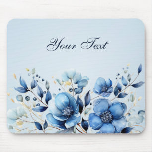 Blaue Blütenblumen Mousepad
