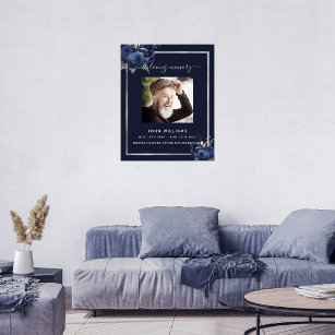 Blaue Blütenflora des Silberbeerungsprogramms für  Poster