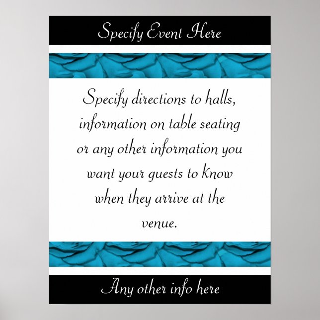 Blaue Blütenhochzeit Poster (Vorne)