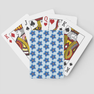 Blaue Blütenmuster Spielkarten