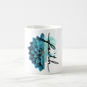 Blaue Blütenpracht Glaube Kaffeetasse