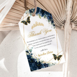 Blaue Blütenschmetterlinge der Marine am 16. Gebur Geschenkanhänger