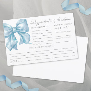Blaue Bogen-Baby-Party-Ratgeber-Vorhersagekarte