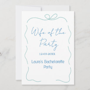 blaue Bogen Frau der Party Name Datum spanische Gr Einladung