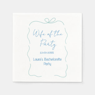 blaue Bogen Frau der Party Name Datum spanische Gr Serviette