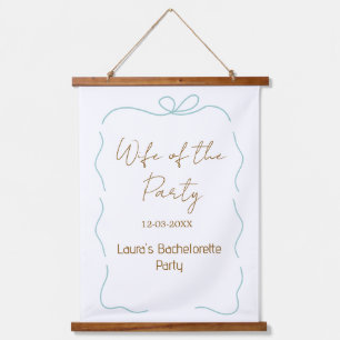blaue Bogen Frau der Party Name Datum spanische Gr Wandteppich Mit Holzrahmen