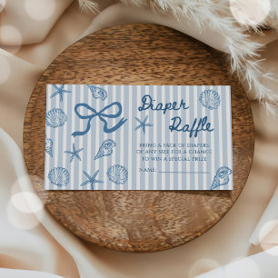 Blaue Bogen-Schalen-Baby-Party-Windel-Raffle Begleitkarte