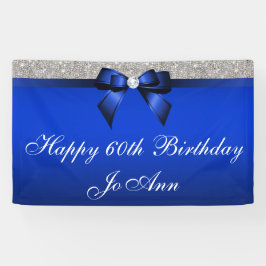 Blaue Bogen-Silbersequins-personalisierter Banner