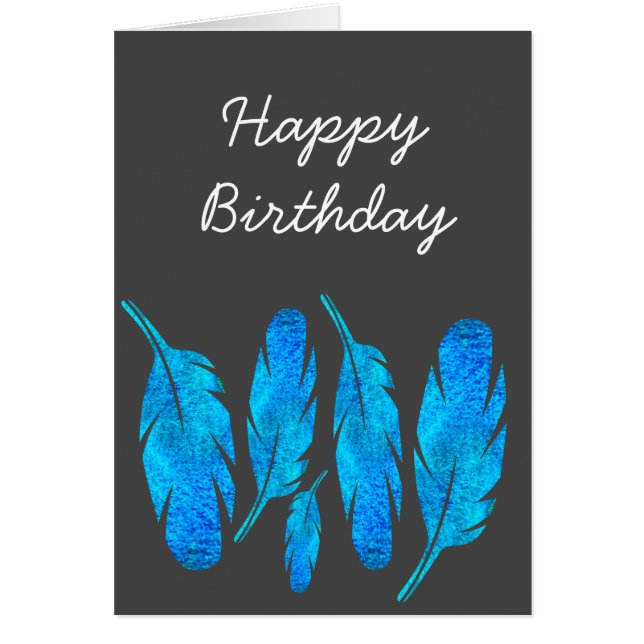 Blaue Boho Aquarellkunst (Vorne)