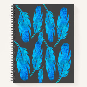 Blaue Boho Aquarellkunst Notizbuch