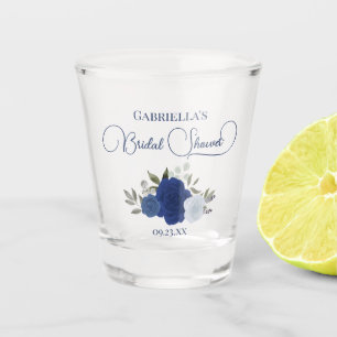 Blaue Boho-Chic-Rosen Elegante Brautparty Schnapsglas