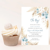 Blaue Boho-Pampasgras-Baby-Party