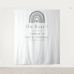 Blaue Boho-Regenbogen-Baby-Shower-Kulisse Wandteppich