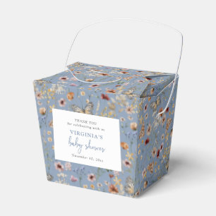 Blaue Boho-Wildblumen-Baby-Party Geschenkschachtel