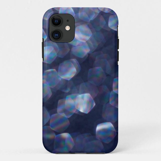 Blaue Bokeh-Lichter mit Funkeln Case-Mate iPhone Hülle (Rückseite)