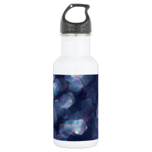 Blaue Bokeh-Lichter mit Funkeln Edelstahlflasche