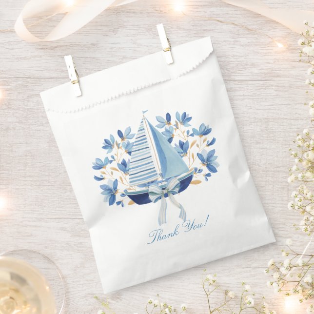 Blaue Boote & Bootssteven  Geschenktütchen (Ausgeschnitten)