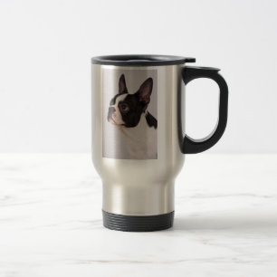 Blaue Boston-Terrier-Hunderostfreier Stahl-Tasse Reisebecher