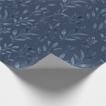 Blaue botanische Blätter Wasserfarbe