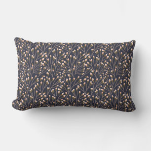 Blaue botanische Lumbar-Polster im Vintage-Stil Mu Lendenkissen