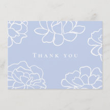 Blaue botanische moderne Hochzeit Danksagungskarte