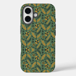 Blaue botanische Muster im Vintage-Stil Case-M iPhone 16 Hülle