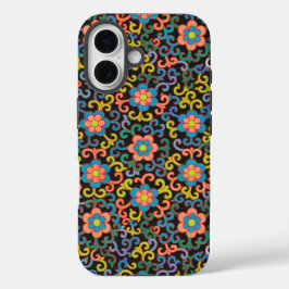 Blaue botanische Muster im Vintage-Stil Case-M iPhone 16 Hülle
