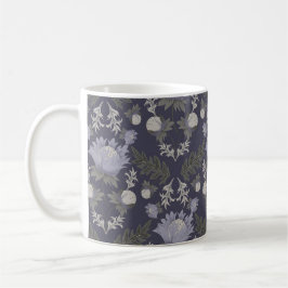 Blaue botanische Muster im Vintage-Stil Kaffee Kaffeetasse