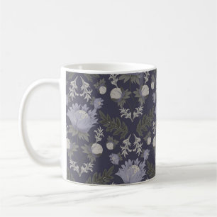 Blaue botanische Muster im Vintage-Stil Kaffee Kaffeetasse