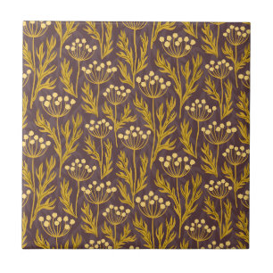 Blaue botanische Muster Keramik im Vintage-Stil Fliese
