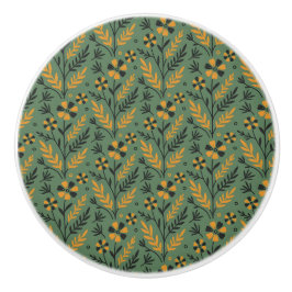Blaue botanische Muster Keramik im Vintage-Stil Keramikknauf